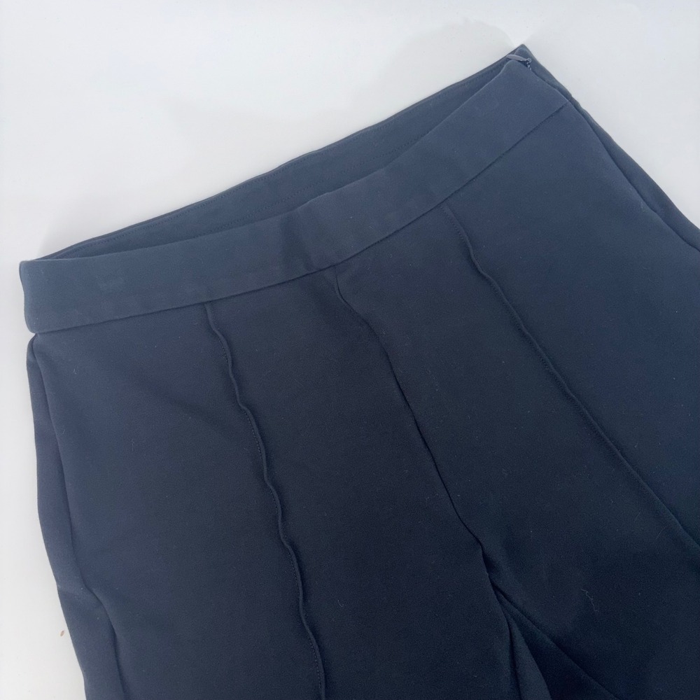 J.Crew Womens Black Ponte Kick Flare Pants Side Zip Seam Detail Size 10